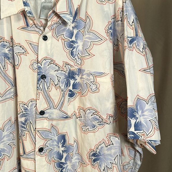 Vintage PINEAPPLE Collection Multicoloured Palm Tree Print Button Down Size 5XB - Picture 9 of 11